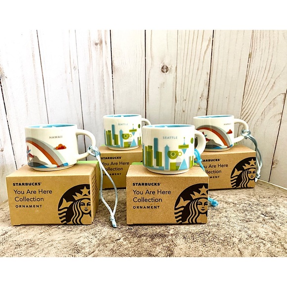 NWT - Starbucks You Are Here Ornaments -Seattle - Picture 3 of 5